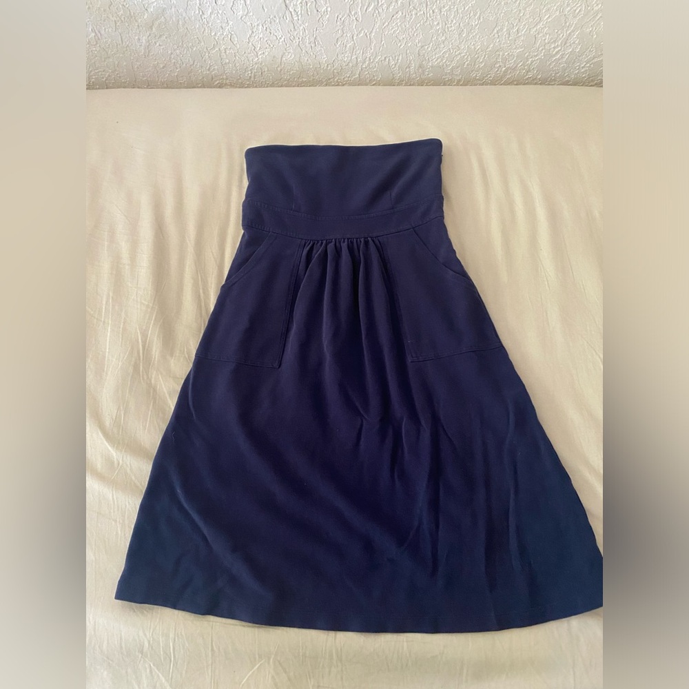 J. Crew Dark Blue Strapless Dress